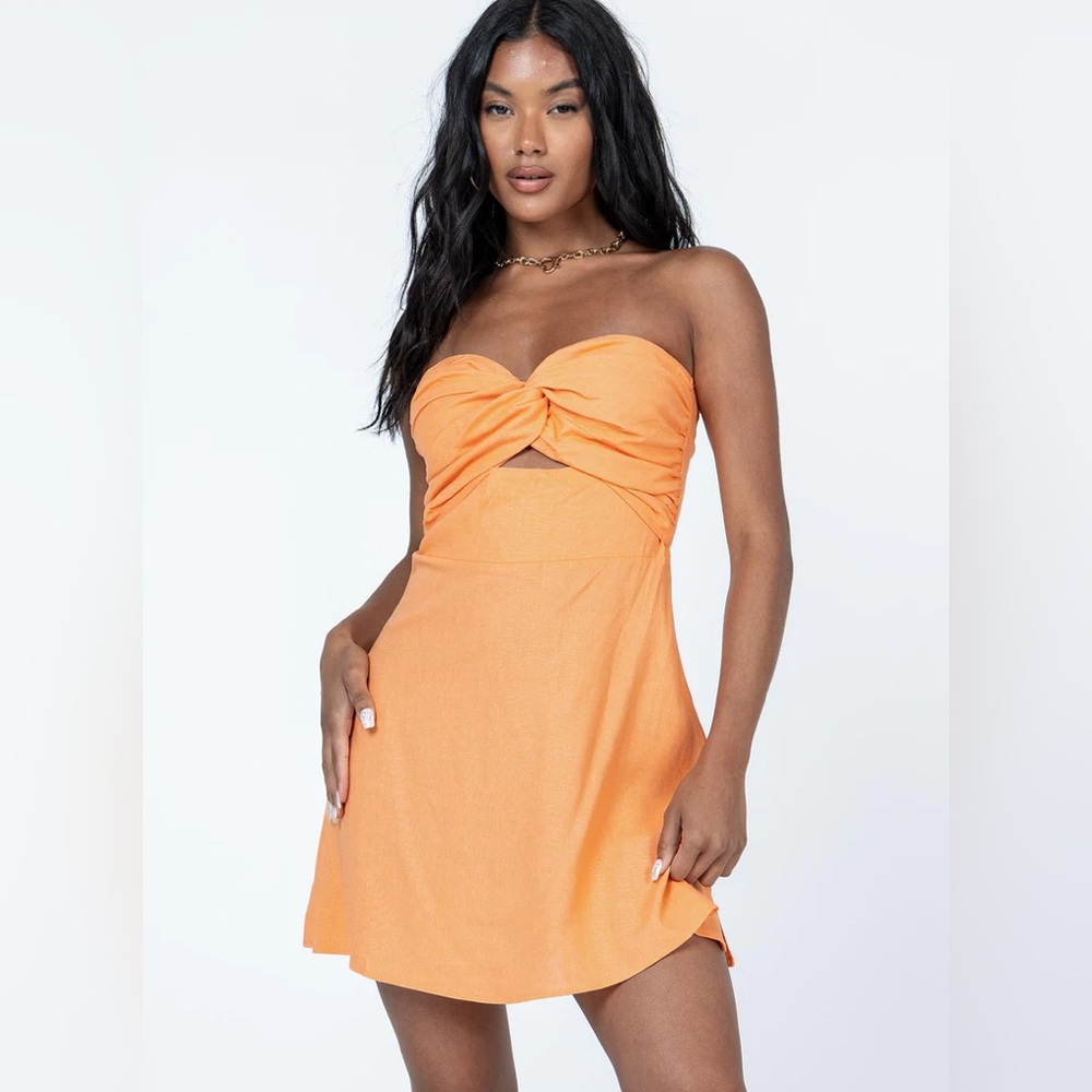 princess polly FALLING FOR YOU MINI DRESS ORANGE